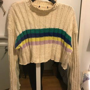 Vintage 70's/80's Cropped Rainbow Stripe Sweater